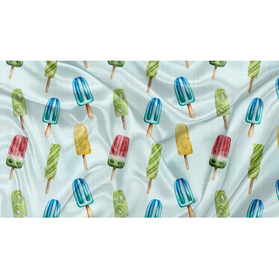 Printed Cuddle Minky Popsicle Bleu - PRINT IN QUEBEC IN OUR WORKSHOP